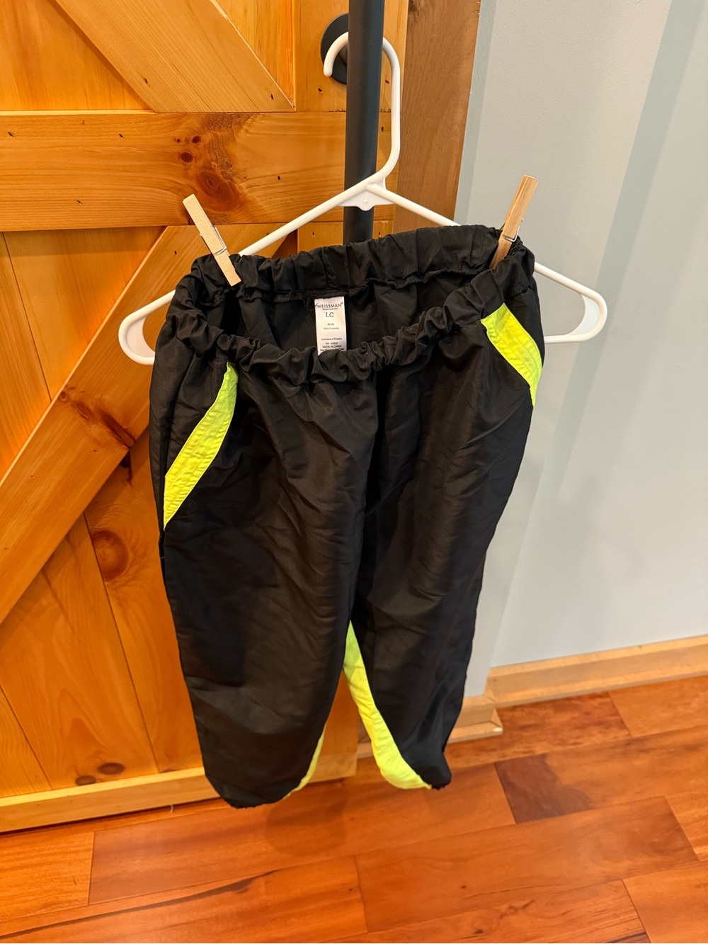 Weissman Black Pants with Neon Yellow Trim